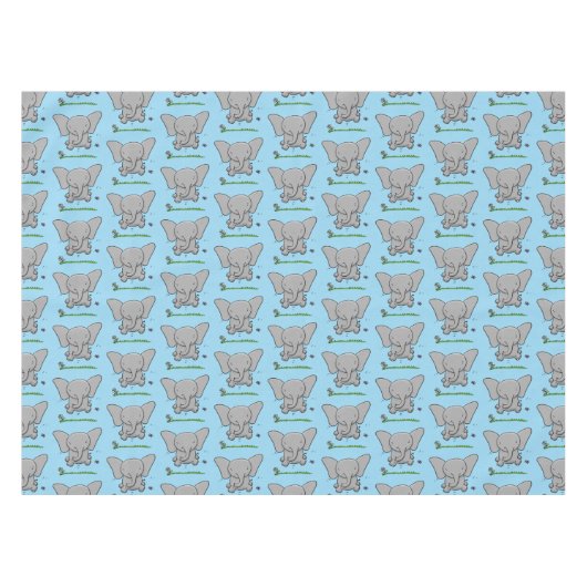 Afbeelding van de schattige baby-olifant cartoon tafelkleed (Voorkant (Horizontaal))