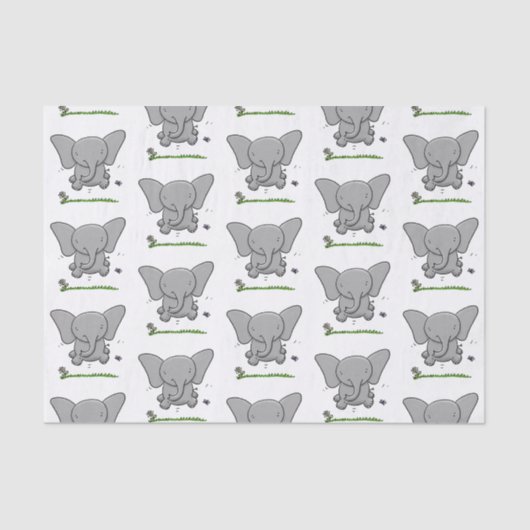 Afbeelding van de schattige baby-olifant cartoon tissuepapier (Voorkant)