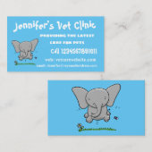 Afbeelding van de schattige baby-olifant cartoon visitekaartje (Voorkant / Achterkant)