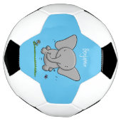 Afbeelding van de schattige baby-olifant cartoon voetbal (Gedraaid)