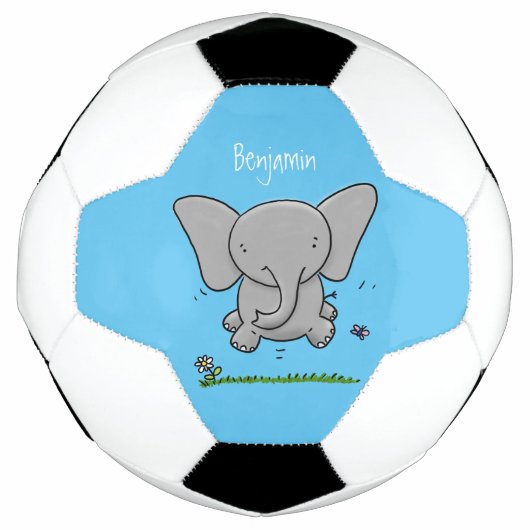 Afbeelding van de schattige baby-olifant cartoon voetbal (Voorkant)