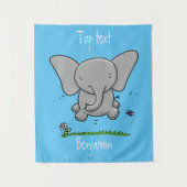 Afbeelding van de schattige baby-olifant cartoon wandkleed (Voorkant)