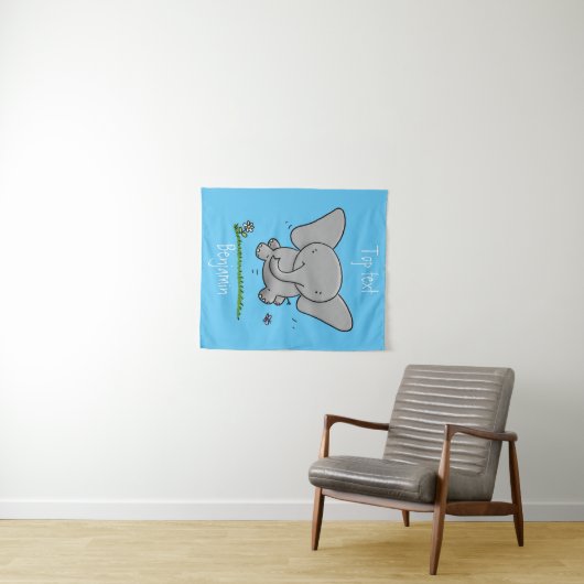 Afbeelding van de schattige baby-olifant cartoon wandkleed (In Situ (horizontaal))