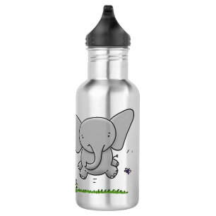 Afbeelding van de schattige baby-olifant cartoon waterfles 