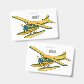 Afbeelding van de Seaplane cartoon Badge (Voor- en achterkant)