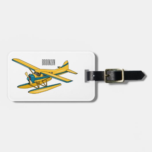 Afbeelding van de Seaplane cartoon Bagagelabel (Voorkant horizontaal)