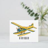 Afbeelding van de Seaplane cartoon Briefkaart (Staand voorkant)