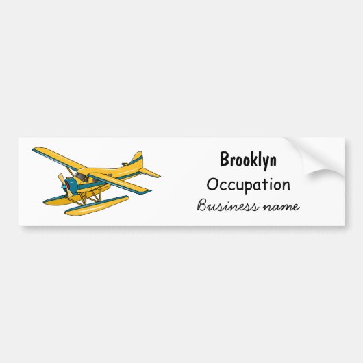 Afbeelding van de Seaplane cartoon Bumpersticker (Voorkant)