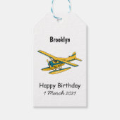 Afbeelding van de Seaplane cartoon Cadeaulabel (Voorkant)