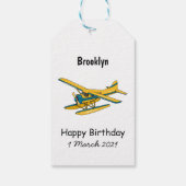 Afbeelding van de Seaplane cartoon Cadeaulabel (Achterkant)