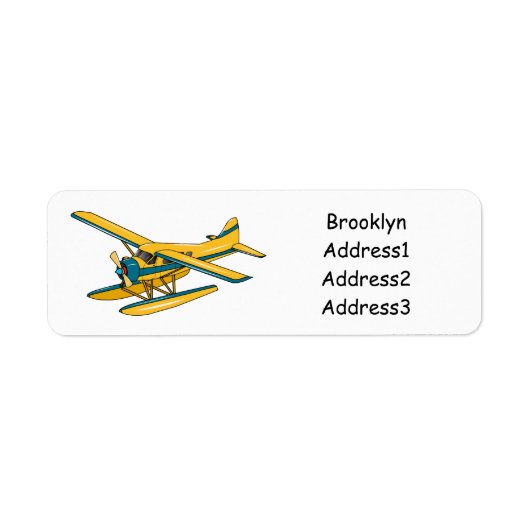 Afbeelding van de Seaplane cartoon Etiket (Voorkant)