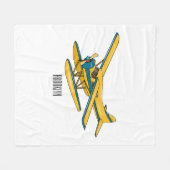 Afbeelding van de Seaplane cartoon Fleece Deken (Voorkant (Horizontaal))