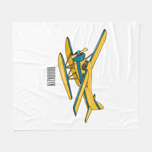 Afbeelding van de Seaplane cartoon Fleece Deken (Voorkant (Horizontaal))