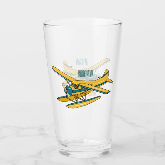 Afbeelding van de Seaplane cartoon Glas (Achterkant)