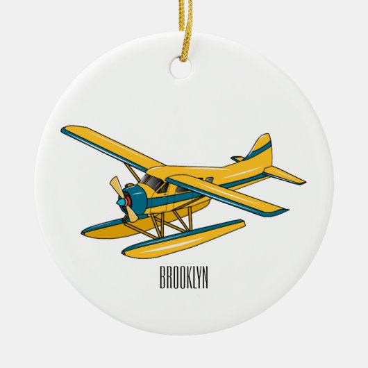 Afbeelding van de Seaplane cartoon Keramisch Ornament (Voorkant)