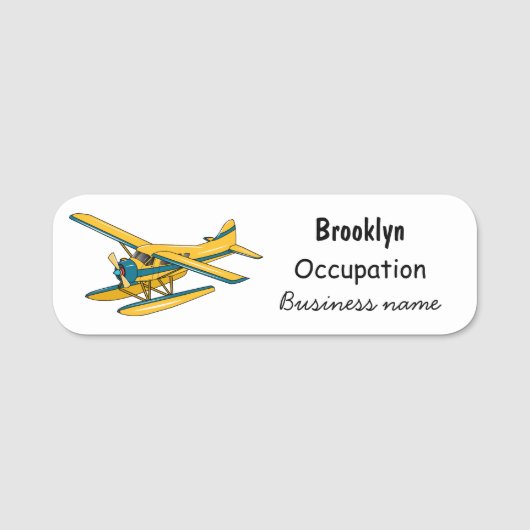 Afbeelding van de Seaplane cartoon Naamplaatje (Voorkant)