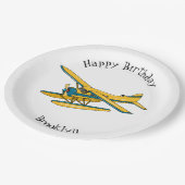 Afbeelding van de Seaplane cartoon Papieren Bordje (Gekanteld)