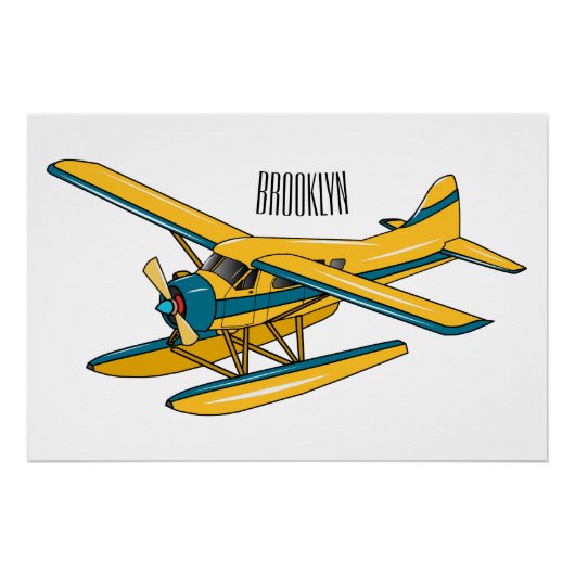 Afbeelding van de Seaplane cartoon Perfect Poster (Voorkant)