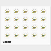 Afbeelding van de Seaplane cartoon Ronde Sticker (Vel)