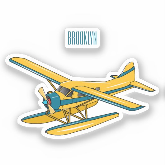 Afbeelding van de Seaplane cartoon Sticker (Voorkant)