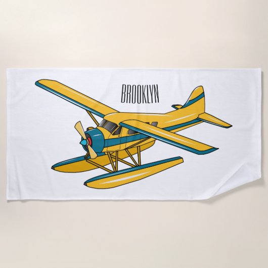 Afbeelding van de Seaplane cartoon Strandlaken (Voorkant)