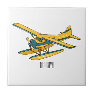 Afbeelding van de Seaplane cartoon Tegeltje