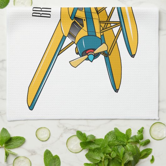 Afbeelding van de Seaplane cartoon Theedoek (Gevouwen)