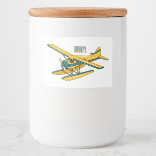Afbeelding van de Seaplane cartoon Voedselcontainer Etiket