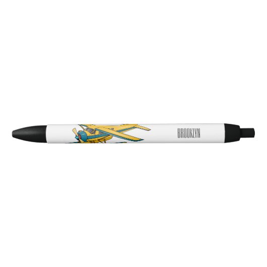 Afbeelding van de Seaplane cartoon Zwarte Inkt Pen (Voorkant)