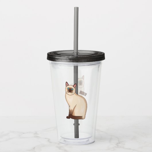 Afbeelding van de Siamese cartoon Acryl Drinkbeker (Voorkant)