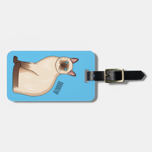 Afbeelding van de Siamese cartoon Bagagelabel (Voorkant horizontaal)