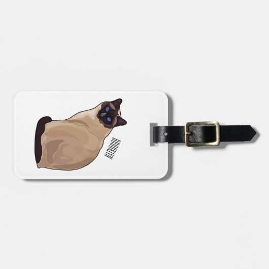 Afbeelding van de Siamese cartoon Bagagelabel (Voorkant horizontaal)