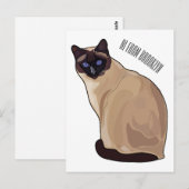 Afbeelding van de Siamese cartoon Briefkaart (Voorkant / Achterkant)