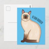 Afbeelding van de Siamese cartoon Briefkaart (Voorkant / Achterkant)