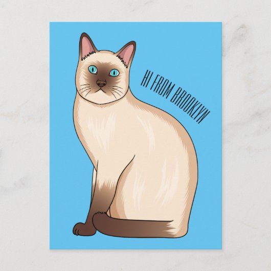 Afbeelding van de Siamese cartoon Briefkaart (Voorkant)