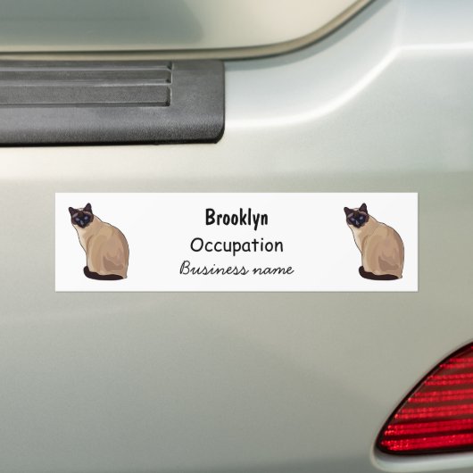 Afbeelding van de Siamese cartoon Bumpersticker (Op auto)