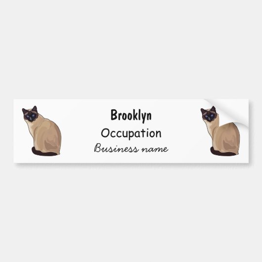Afbeelding van de Siamese cartoon Bumpersticker (Voorkant)