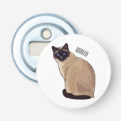 Afbeelding van de Siamese cartoon Button Flesopener (Voorkant)