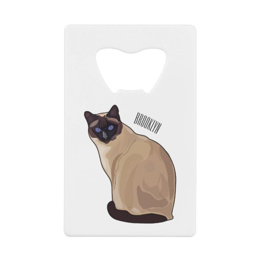 Afbeelding van de Siamese cartoon Creditkaart Flessenopener (Voorkant)