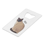 Afbeelding van de Siamese cartoon Creditkaart Flessenopener (Achterkant Gekanteld)