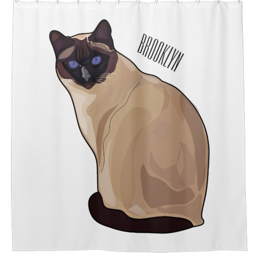 Afbeelding van de Siamese cartoon Douchegordijn (Voorkant)