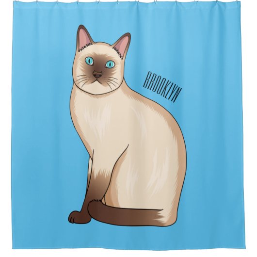 Afbeelding van de Siamese cartoon Douchegordijn (Voorkant)