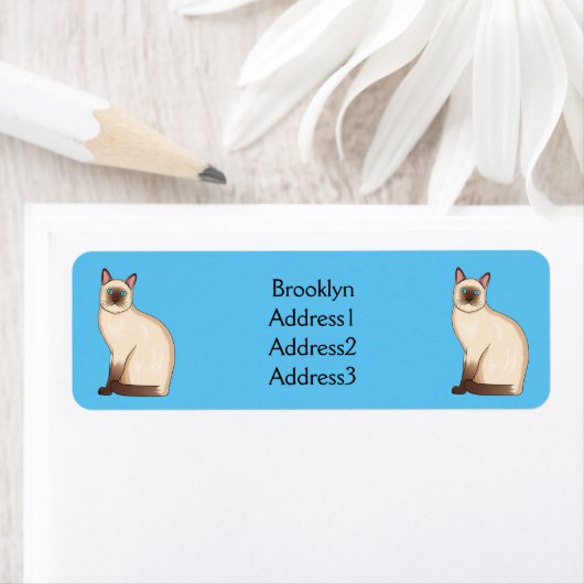 Afbeelding van de Siamese cartoon Etiket (Insitu)