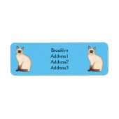 Afbeelding van de Siamese cartoon Etiket (Voorkant)