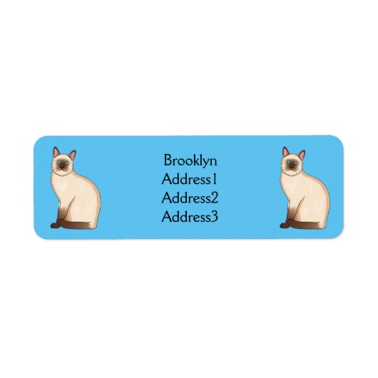 Afbeelding van de Siamese cartoon Etiket (Voorkant)
