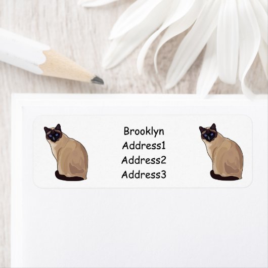 Afbeelding van de Siamese cartoon Etiket (Insitu)