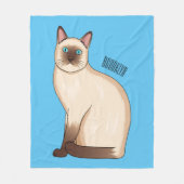 Afbeelding van de Siamese cartoon Fleece Deken (Voorkant)
