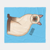 Afbeelding van de Siamese cartoon Fleece Deken (Voorkant (Horizontaal))