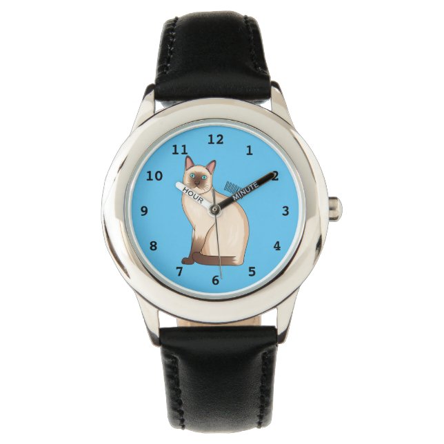 Afbeelding van de Siamese cartoon Horloge (Voorkant)