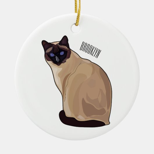 Afbeelding van de Siamese cartoon Keramisch Ornament (Voorkant)